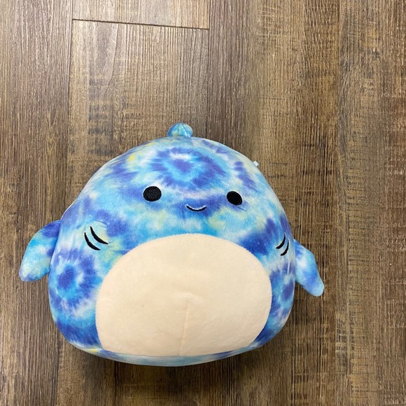 Squishmallows Luther Shark Tie Dye Plush Kellytoy Blue 7 " Stuffed Animal Fish - Picture 3 of 12